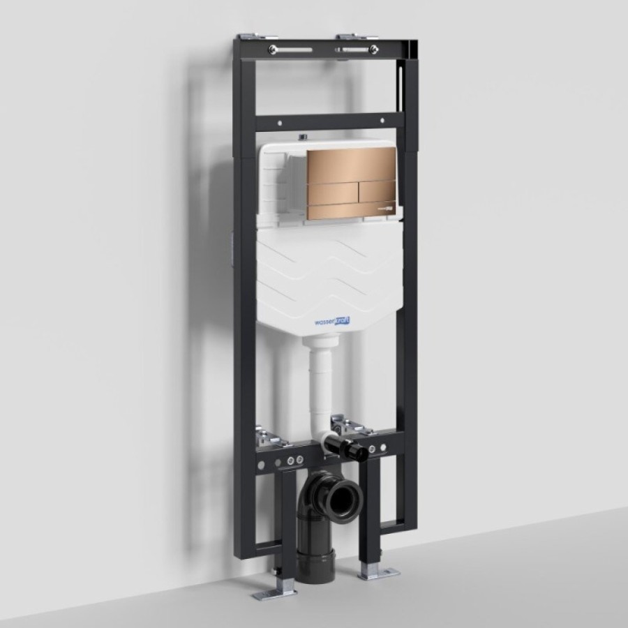 Инсталляция для унитаза WasserKraft Dinkel 58TLT.010.ME.RG04, механическая клавиша золото розовое