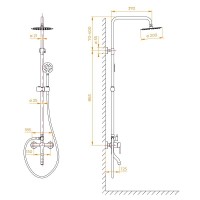 Душевая система RGW Shower Panels SP-24 59140124-13, цвет сатин