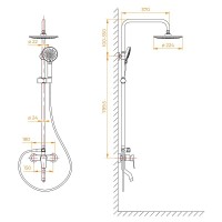 Душевая система RGW Shower Panels SP-25В 59140125-04, цвет черный