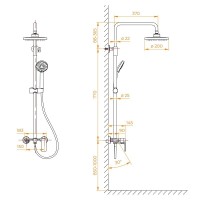 Душевая система RGW Shower Panels SP-26B 59140126-04, цвет черный