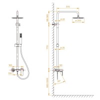 Душевая система RGW Shower Panels 27-Gr 59140127-11, цвет серый