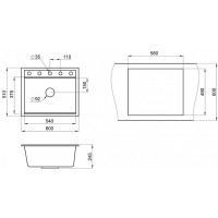 Кухонная мойка Granula Kitchen Space 6003, 60 см, шварц