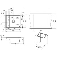 Кухонная мойка Granula Kitchen Space 6004, 60 см, шварц