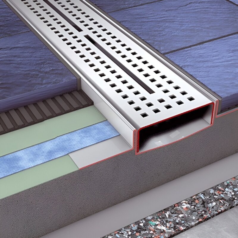 Дренажный канал прямой с гидроизоляцией TECE Drainline 600800, 80 см, Seal System