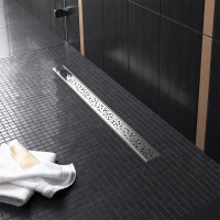 Решетка TECE Drainline drops 600830, 80 см, для слива из нержавеющей стали прямая, серебристый металлик