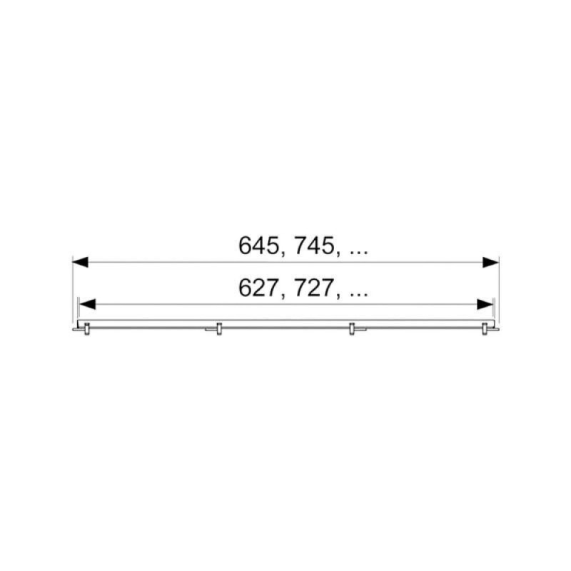Решетка TECE Drainline Plate 600970, 90 см, для слива из нержавеющей стали прямая, серебристый металлик