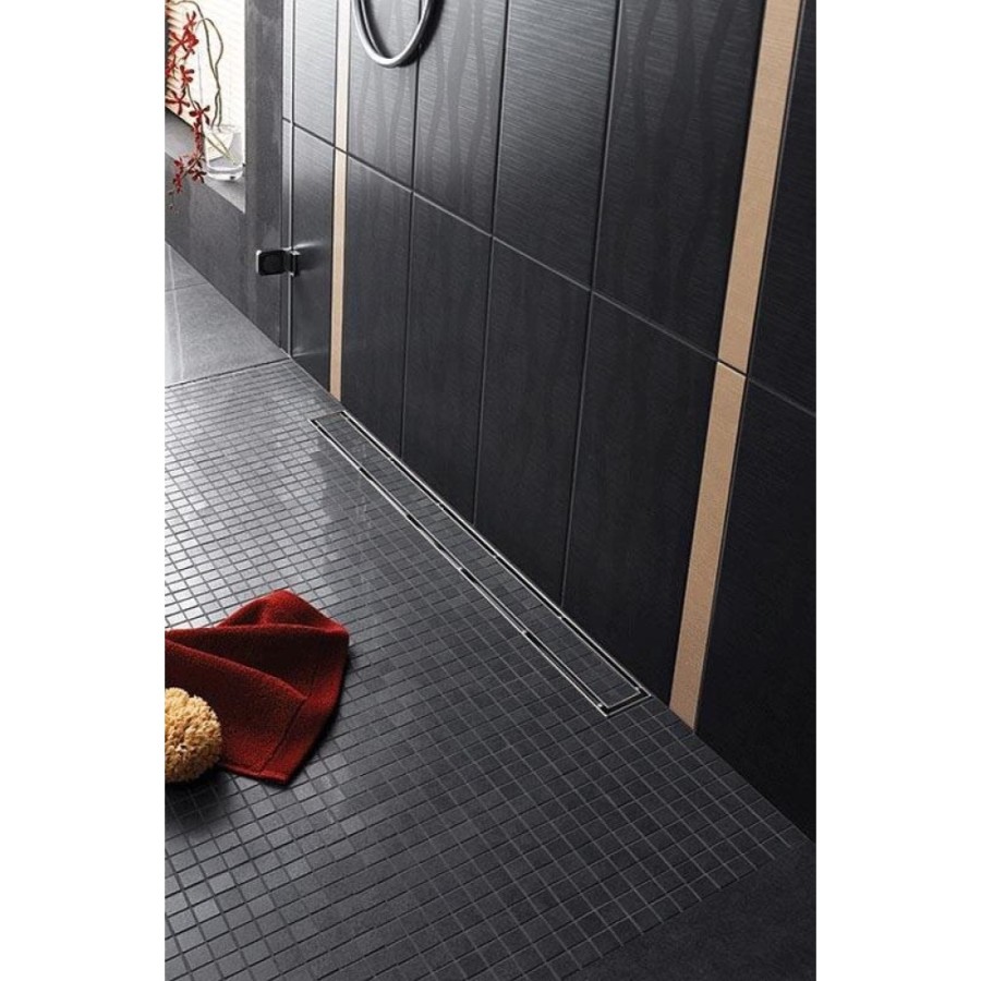Решетка TECE Drainline Plate 600970, 90 см, для слива из нержавеющей стали прямая, серебристый металлик
