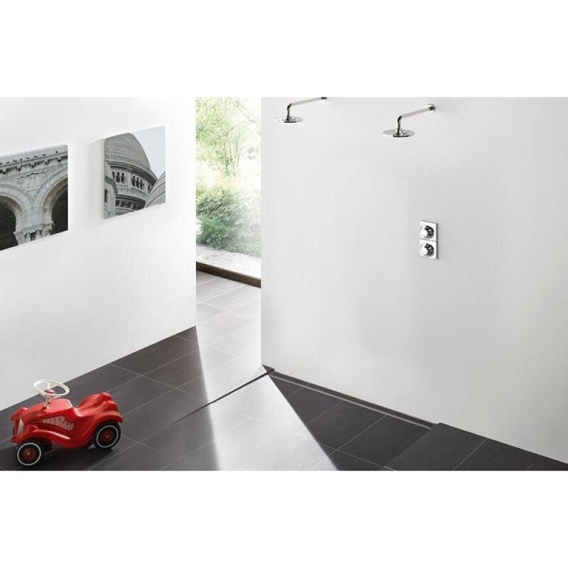 Решетка основа для плитки TECE Drainline Plate 601070, 100 см, для слива из нержавеющей стали прямая, серебристый металлик