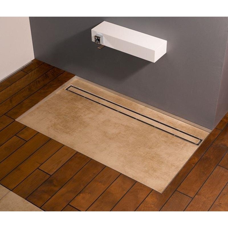 Решетка основа для плитки TECE Drainline Plate 601270, 120 см, для слива из нержавеющей стали прямая, серебристый металлик