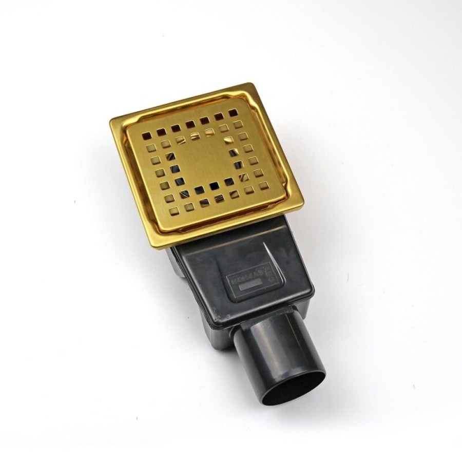 Душевой трап RGW Drain Leo-01-10Gb, 60210110-06, 10 х 10 см, решетка золото матовое