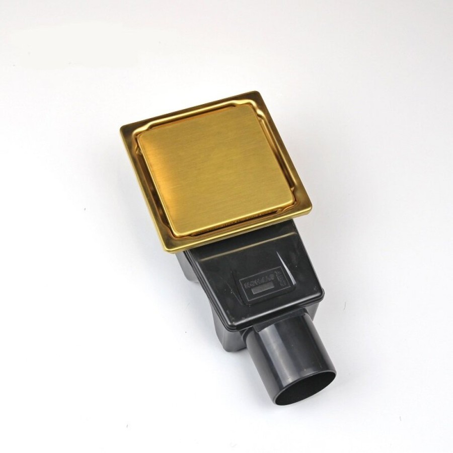 Душевой трап RGW Drain Leo-02-10Gb, 60210210-06, 10 х 10 см, решетка золото матовое