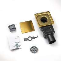 Душевой трап RGW Drain Leo-02-10Gb, 60210210-06, 10 х 10 см, решетка золото матовое