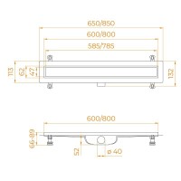 Дренажный канал RGW Drain Leo-41-60, 60214160-01, 60 см, с решеткой, цвет хром