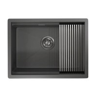 Кухонная мойка Granula Kitchen Space 60 см, нержавеющая сталь, PVD графит матовый, 6045U