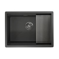 Кухонная мойка Granula Kitchen Space 60 см, нержавеющая сталь, PVD черный матовый, 6045U