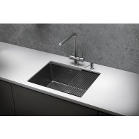 Кухонная мойка Granula Kitchen Space 60 см, нержавеющая сталь, PVD сталь сатин, 6045U