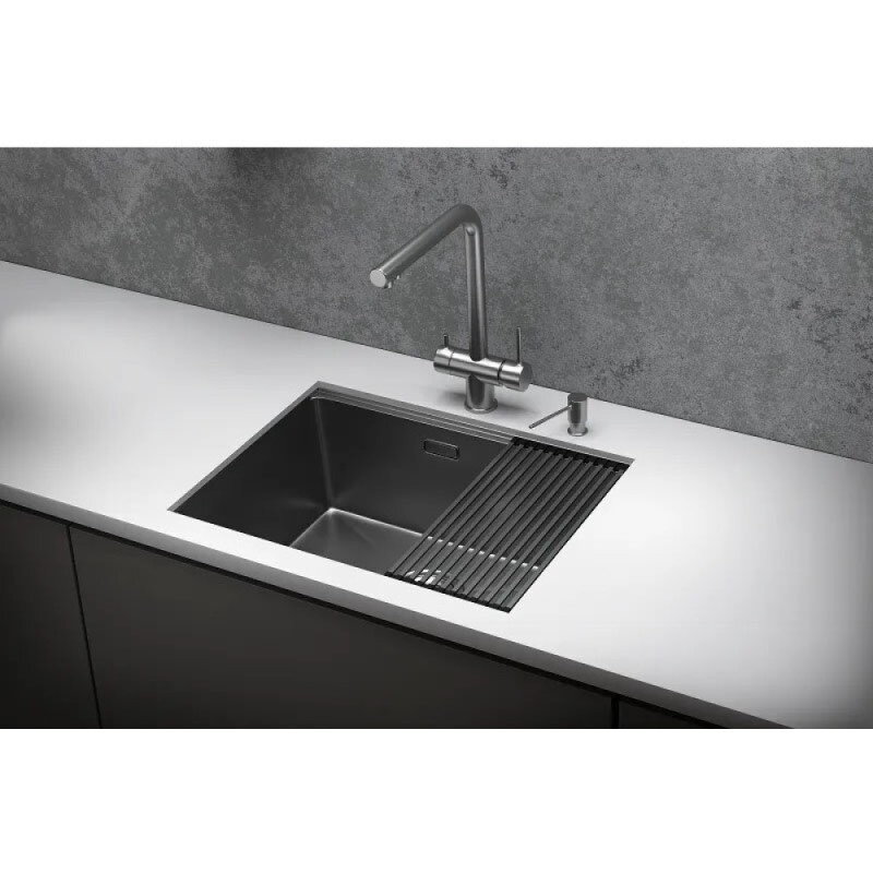 Кухонная мойка Granula Kitchen Space 60 см, нержавеющая сталь, PVD сталь сатин, 6045U