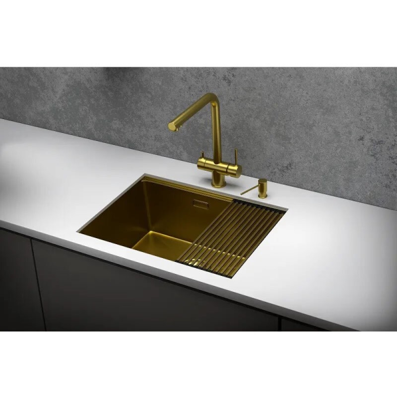 Кухонная мойка Granula Kitchen Space 6045U, 60 см, нержавеющая сталь, PVD золото сатин