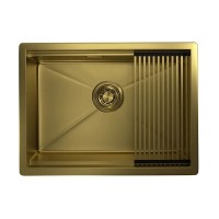 Кухонная мойка Granula Kitchen Space 6045U, 60 см, нержавеющая сталь, PVD золото сатин