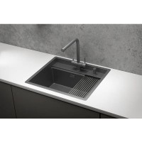Кухонная мойка Granula Kitchen Space 60 см, нержавеющая сталь, PVD графит матовый, 6051