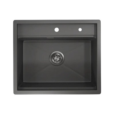 Кухонная мойка Granula Kitchen Space 60 см, нержавеющая сталь, PVD графит матовый, 6051