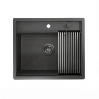 Кухонная мойка Granula Kitchen Space 60 см, нержавеющая сталь, PVD графит матовый, 6051