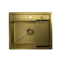 Кухонная мойка Granula Kitchen Space 6051, 60 см, нержавеющая сталь, PVD золото сатин