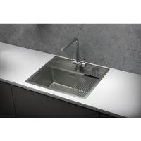 Кухонная мойка Granula Kitchen Space 6051, 60 см, нержавеющая сталь, PVD сталь матовая
