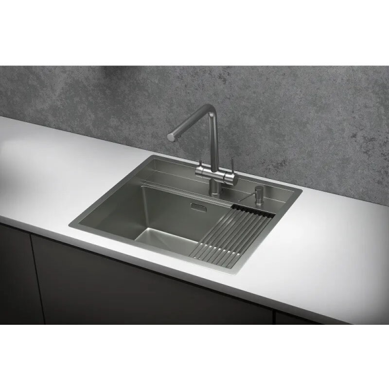 Кухонная мойка Granula Kitchen Space 6051, 60 см, нержавеющая сталь, PVD сталь матовая