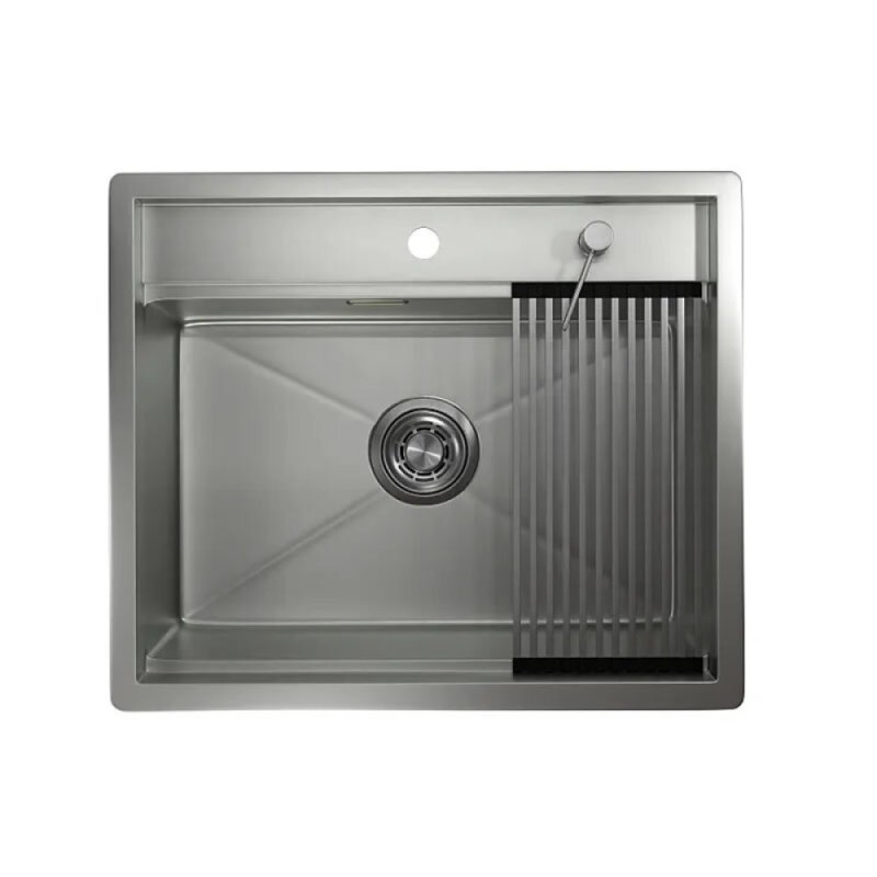Кухонная мойка Granula Kitchen Space 6051, 60 см, нержавеющая сталь, PVD сталь матовая