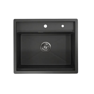 Кухонная мойка Granula Kitchen Space 60 см, нержавеющая сталь, PVD черный матовый, 6051