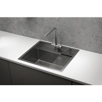 Кухонная мойка Granula Kitchen Space 60 см, нержавеющая сталь, PVD сталь сатин, 6051
