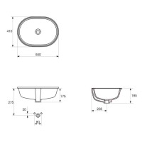 Раковина Cersanit Caspia P-UM-CAS55/1 55 см, овальная, белый, 60764