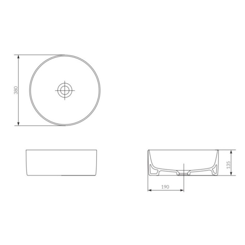 Раковина Cersanit Crea Ring P-UM-CRE38/1-oc-R 38 см, круглая, белый, 60784