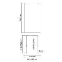 Душевая перегородка WasserKraft Vechte 60W39, 90 см, свободный вход, стекло прозрачное, профиль хром