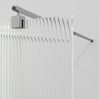 Душевая перегородка WasserKraft Vechte 60W39-FL, 90 см, свободный вход, стекло рифлёное, профиль хром