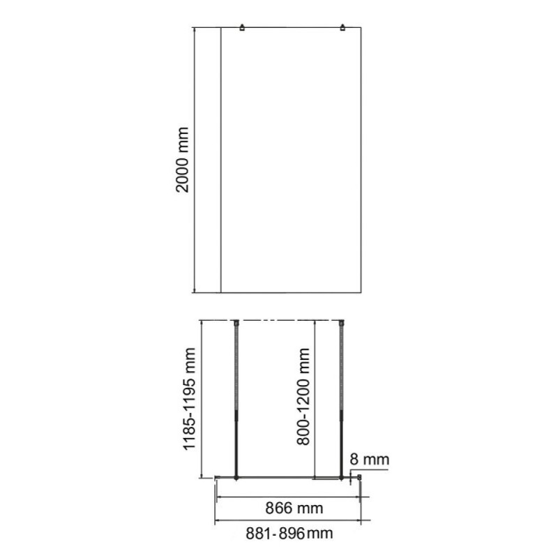 Душевая перегородка WasserKraft Vechte 60W39-MG, 90 см, свободный вход, стекло матовое, профиль хром