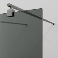 Душевая перегородка WasserKraft Vechte 60W39GR-TG, 90 см, свободный вход, стекло тонированное, профиль графит
