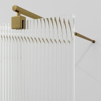Душевая перегородка WasserKraft Vechte 60W40BG-FL, 120 см, свободный вход, стекло рифлёное, золото матовое