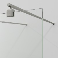 Душевая перегородка WasserKraft Vechte 60W40BN, 120 см, свободный вход, стекло прозрачное, профиль никель