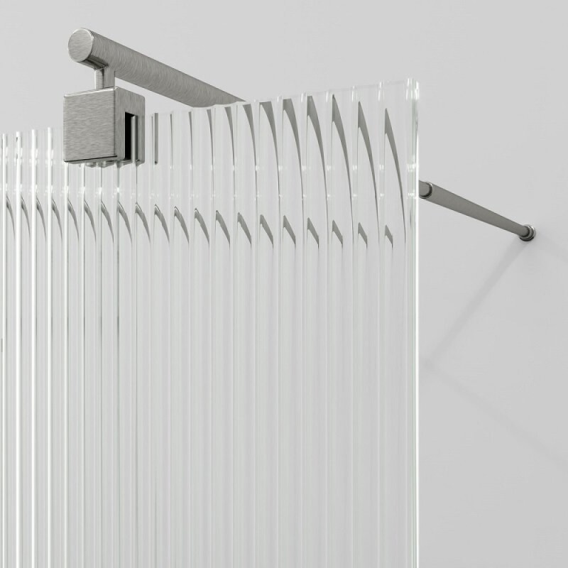 Душевая перегородка WasserKraft Vechte 60W40BN-FL, 120 см, свободный вход, стекло рифлёное, никель