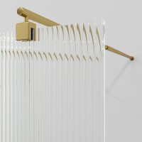 Душевая перегородка WasserKraft Vechte 60W40PG-FL, 120 см, свободный вход, стекло рифлёное, золото