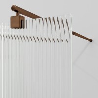 Душевая перегородка WasserKraft Vechte 60W40RG-FL, 120 см, свободный вход, стекло рифлёное, золото розовое