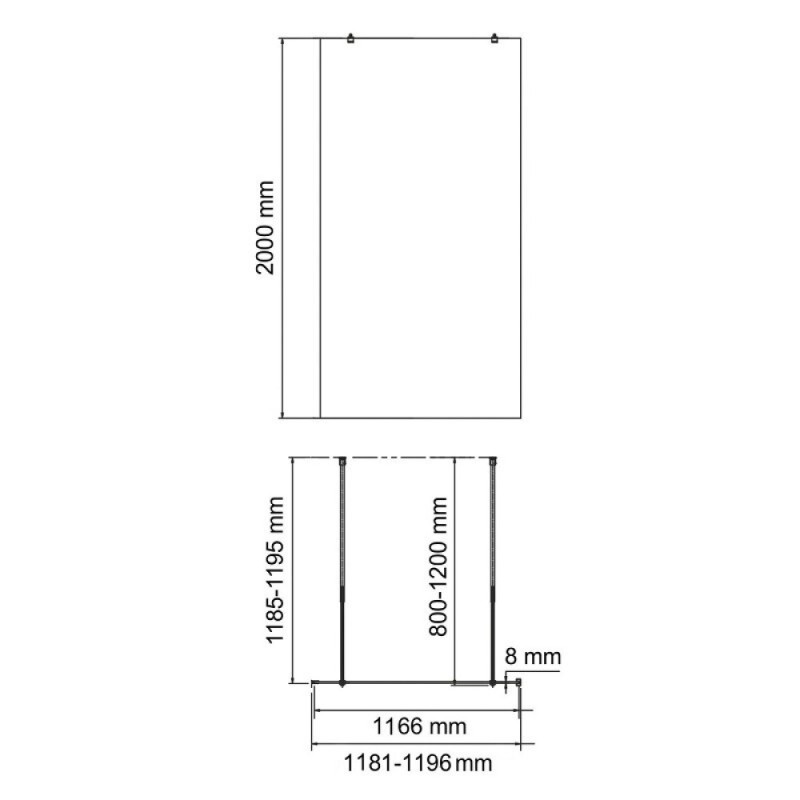 Душевая перегородка WasserKraft Vechte 60W40RG-MG, 120 см, свободный вход, стекло матовое, золото розовое