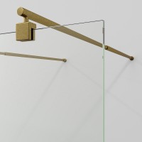 Душевая перегородка WasserKraft Vechte 60W44BG, 100 см, свободный вход, стекло прозрачное, профиль золото матовое