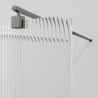 Душевая перегородка WasserKraft Vechte 60W44GR-FL, 100 см, свободный вход, стекло рифлёное, графит