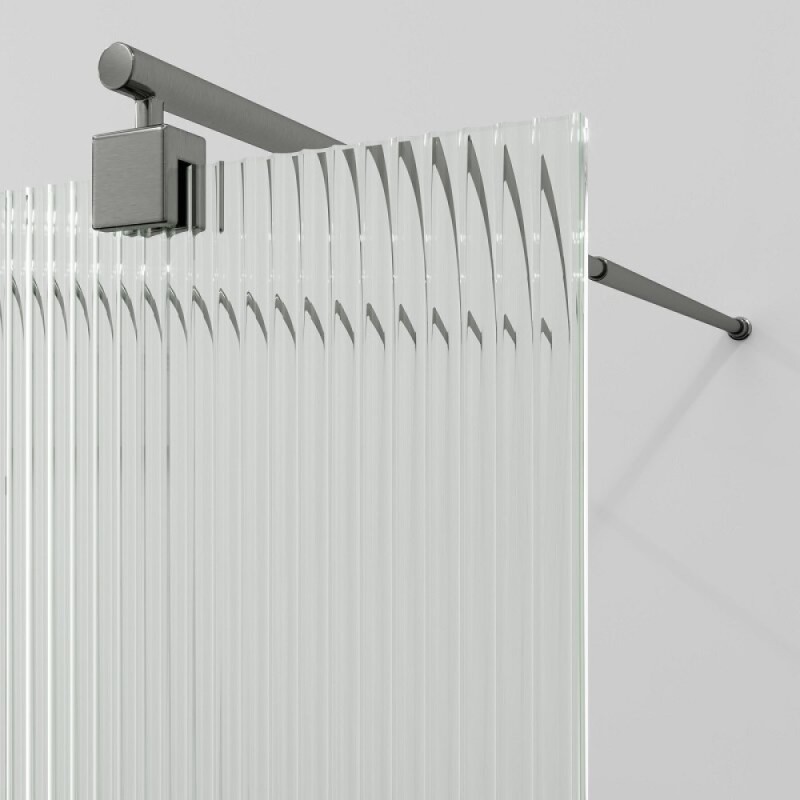 Душевая перегородка WasserKraft Vechte 60W44GR-FL, 100 см, свободный вход, стекло рифлёное, графит