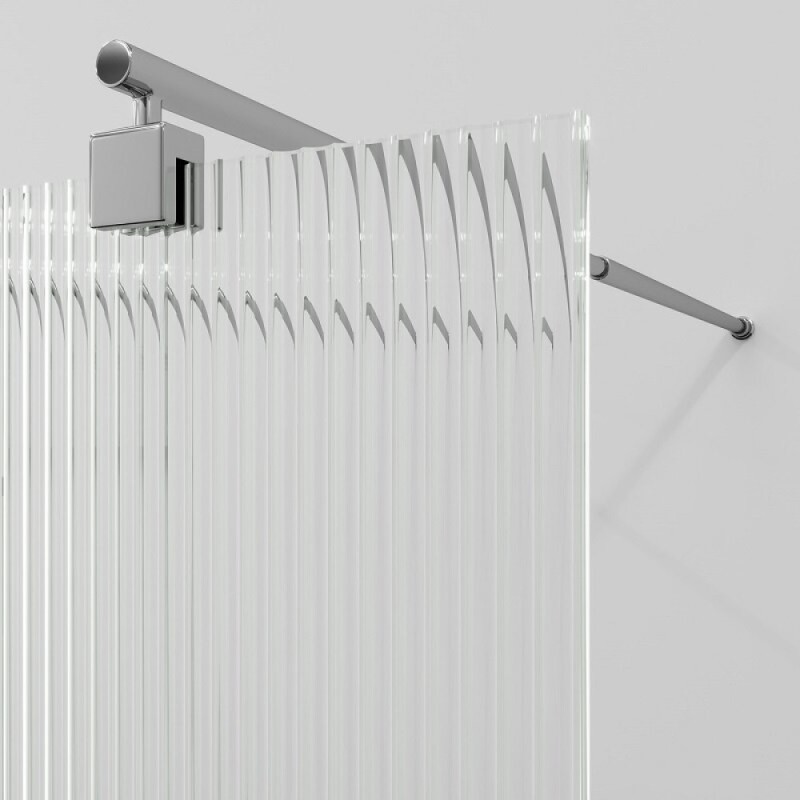 Душевая перегородка WasserKraft Vechte 60W46-FL, 110 см, свободный вход, стекло рифлёное, хром