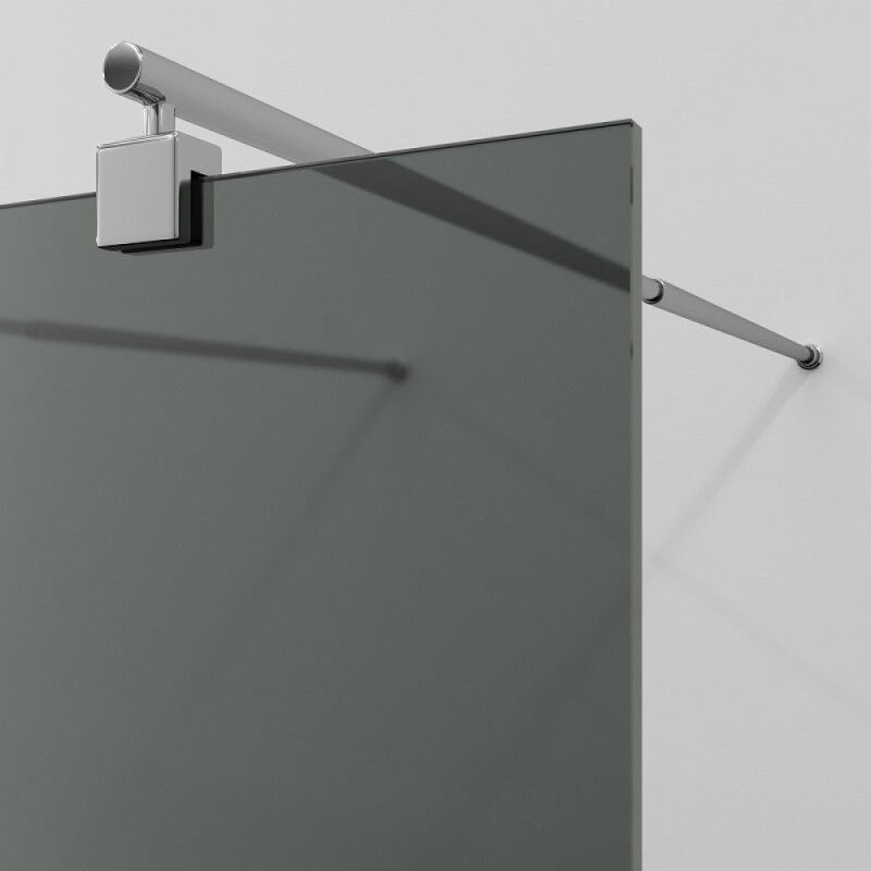 Душевая перегородка WasserKraft Vechte 60W46-TG, 110 см, свободный вход, стекло тонированное, профиль хром