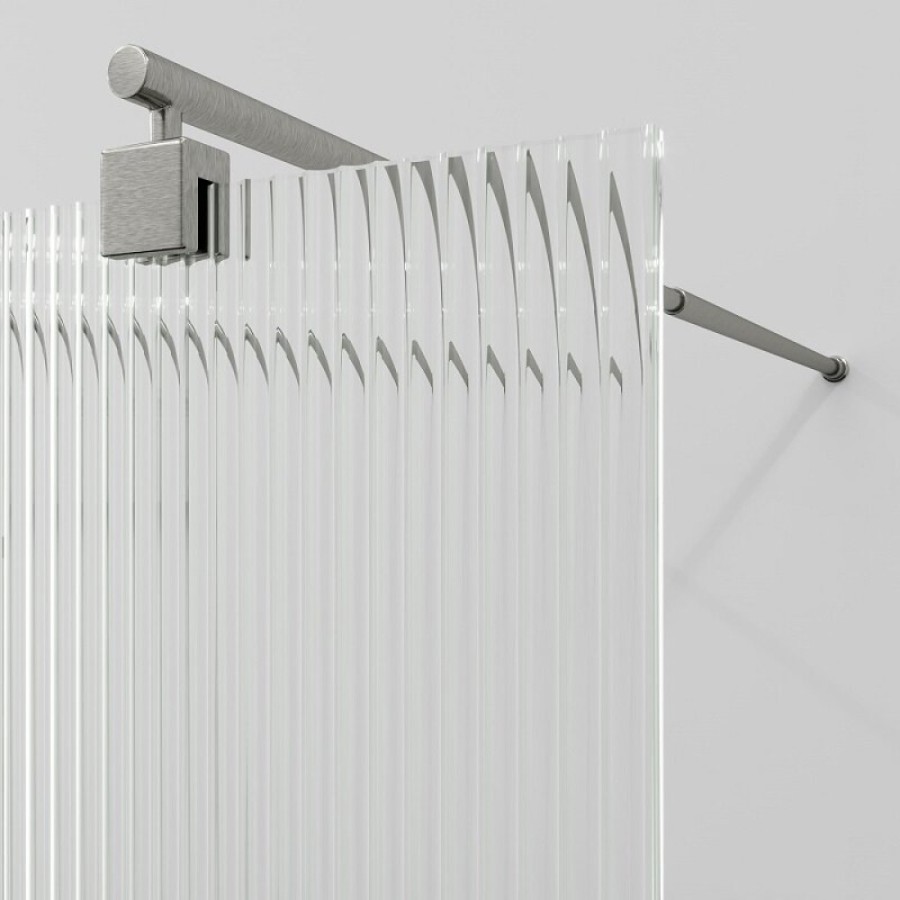 Душевая перегородка WasserKraft Vechte 60W46BN-FL, 110 см, свободный вход, стекло рифлёное, никель